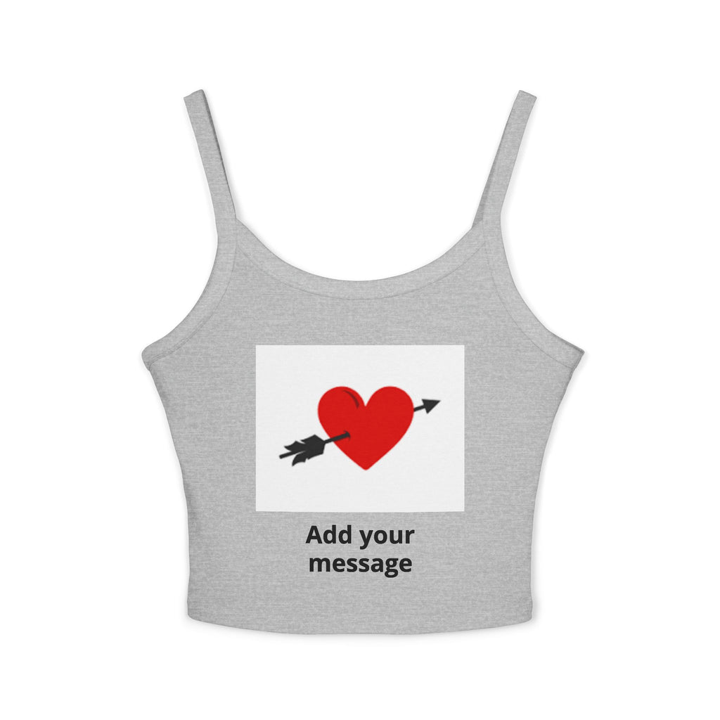 Heart Arrow Crop Tank — Personalized "Add your message" Valentine Top