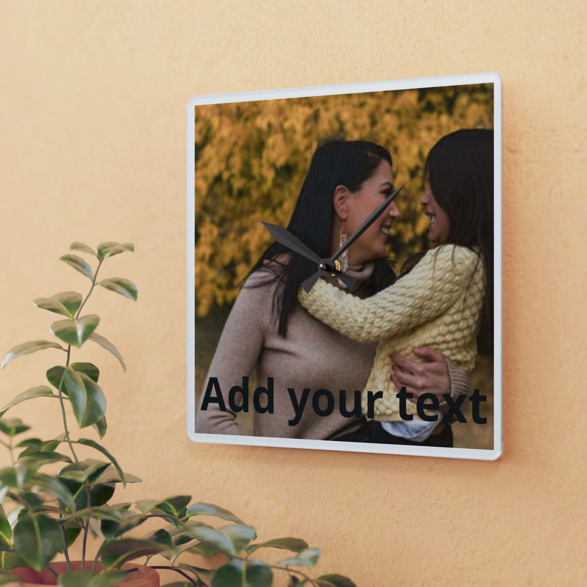 Personalized Photo Acrylic Wall Clock — Custom Family Picture Clock
