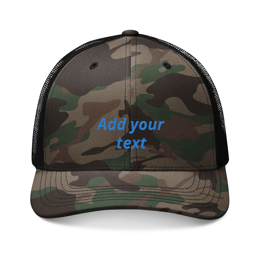 Camo Trucker Hat — Embroidered Classic Mesh Cap